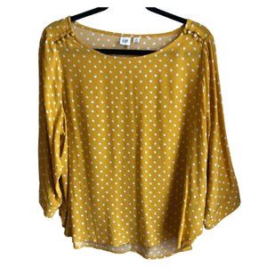 Gap Yellow Polka Dot Blouse